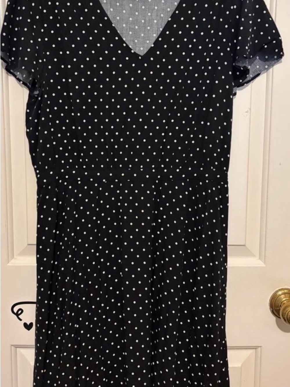 Old Navy Black Dress with White Polka Dots
